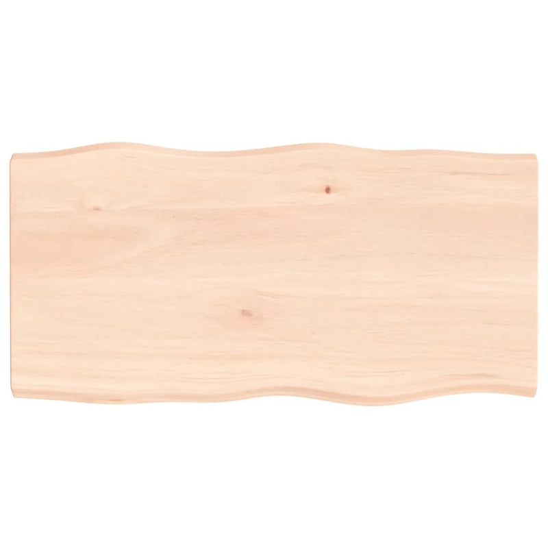 Tafelblad natuurlijke rand 100x50x4 cm massief eikenhout