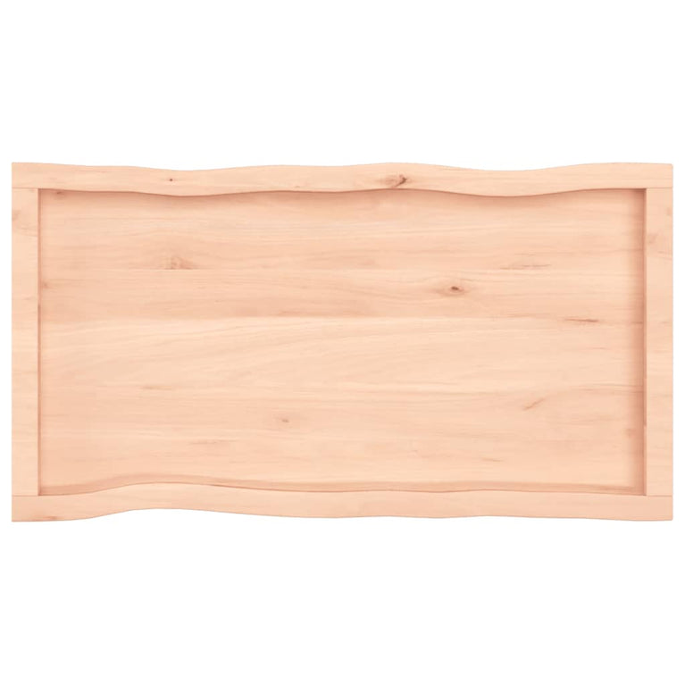 Tafelblad natuurlijke rand 100x50x6 cm massief eikenhout