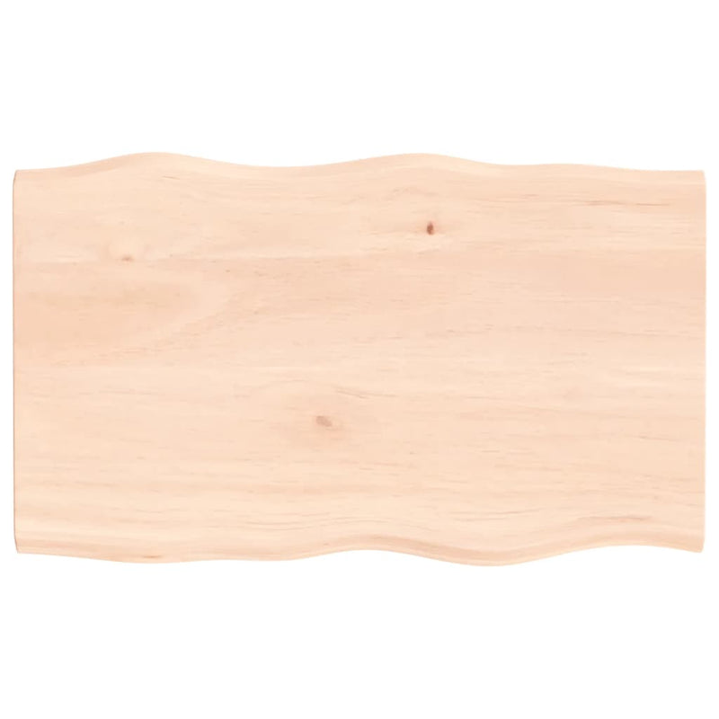 Tafelblad natuurlijke rand 100x60x2 cm massief eikenhout