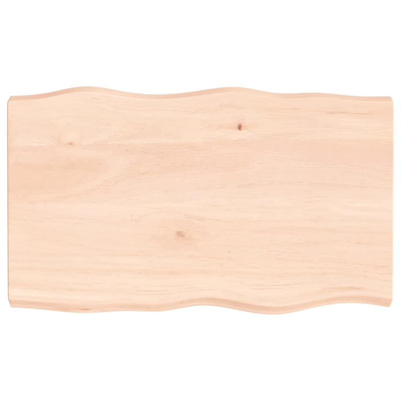 Tafelblad natuurlijke rand 100x60x6 cm massief eikenhout