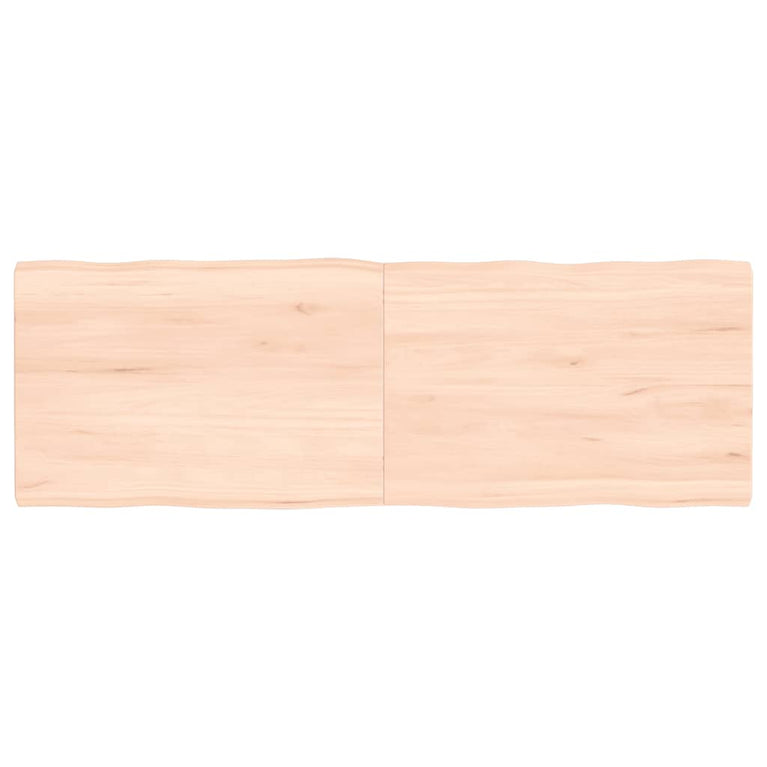 Tafelblad natuurlijke rand 120x40x4 cm massief eikenhout