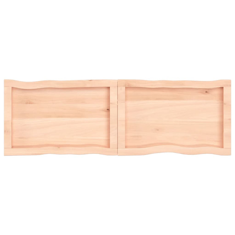 Tafelblad natuurlijke rand 120x40x6 cm massief eikenhout