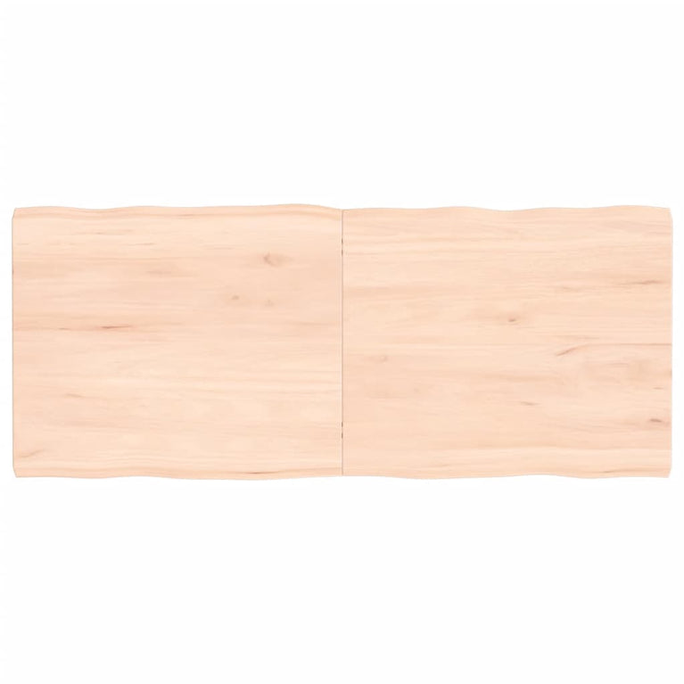 Tafelblad natuurlijke rand 120x50x4 cm massief eikenhout