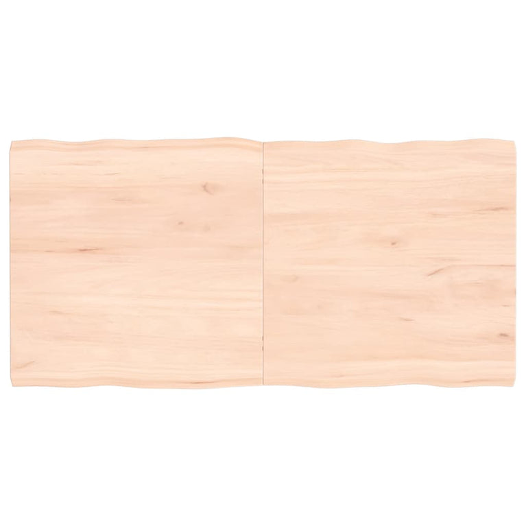 Tafelblad natuurlijke rand 120x60x4 cm massief eikenhout