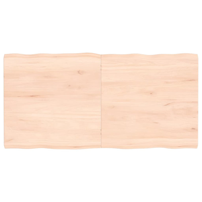 Tafelblad natuurlijke rand 120x60x4 cm massief eikenhout