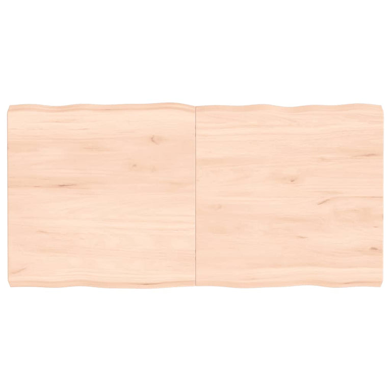 Tafelblad natuurlijke rand 120x60x6 cm massief eikenhout