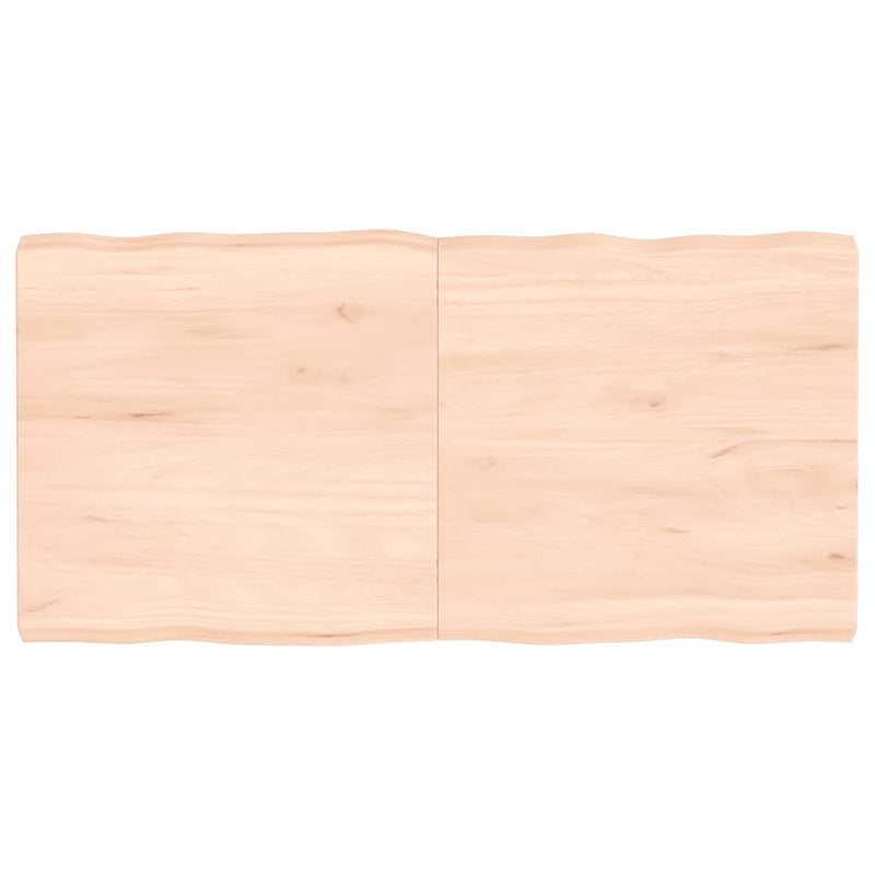 Tafelblad natuurlijke rand 120x60x6 cm massief eikenhout