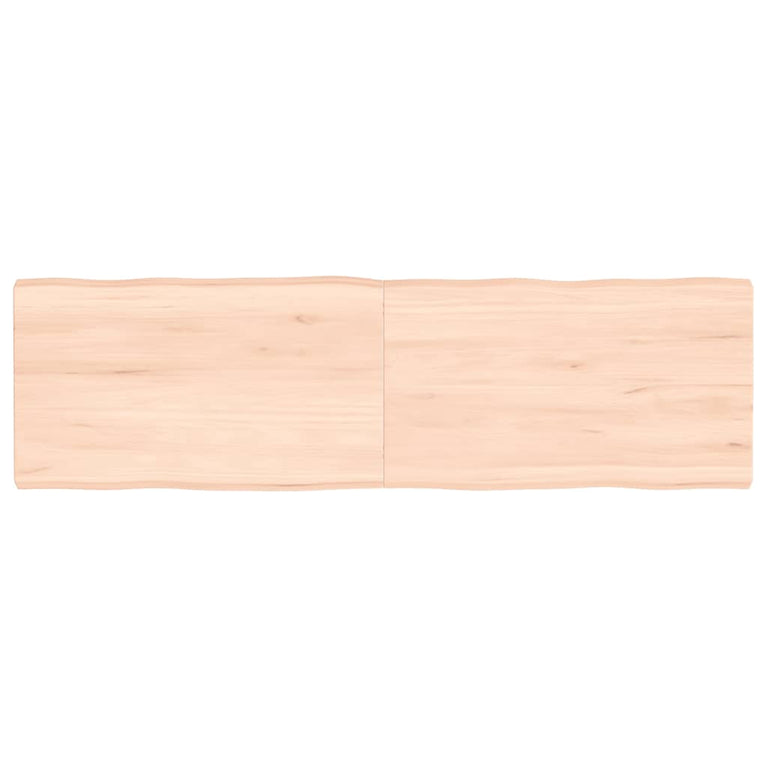 Tafelblad natuurlijke rand 140x40x4 cm massief eikenhout