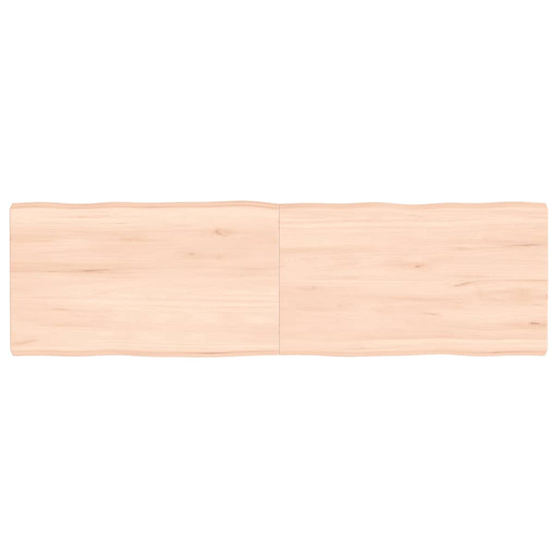 Tafelblad natuurlijke rand 140x40x4 cm massief eikenhout