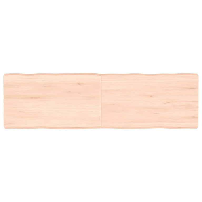 Tafelblad natuurlijke rand 140x40x6 cm massief eikenhout