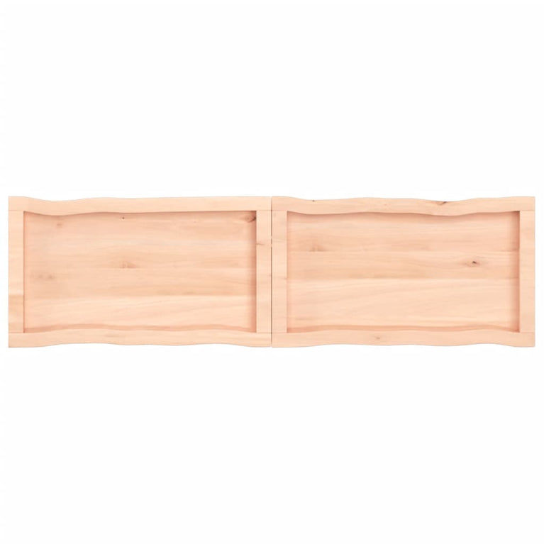 Tafelblad natuurlijke rand 140x40x6 cm massief eikenhout