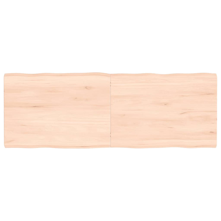 Tafelblad natuurlijke rand 140x50x4 cm massief eikenhout