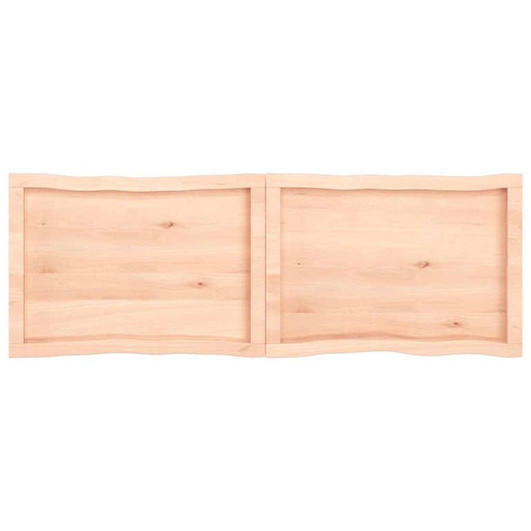 Tafelblad natuurlijke rand 140x50x6 cm massief eikenhout