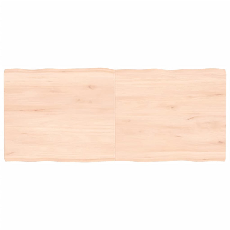 Tafelblad natuurlijke rand 140x60x4 cm massief eikenhout