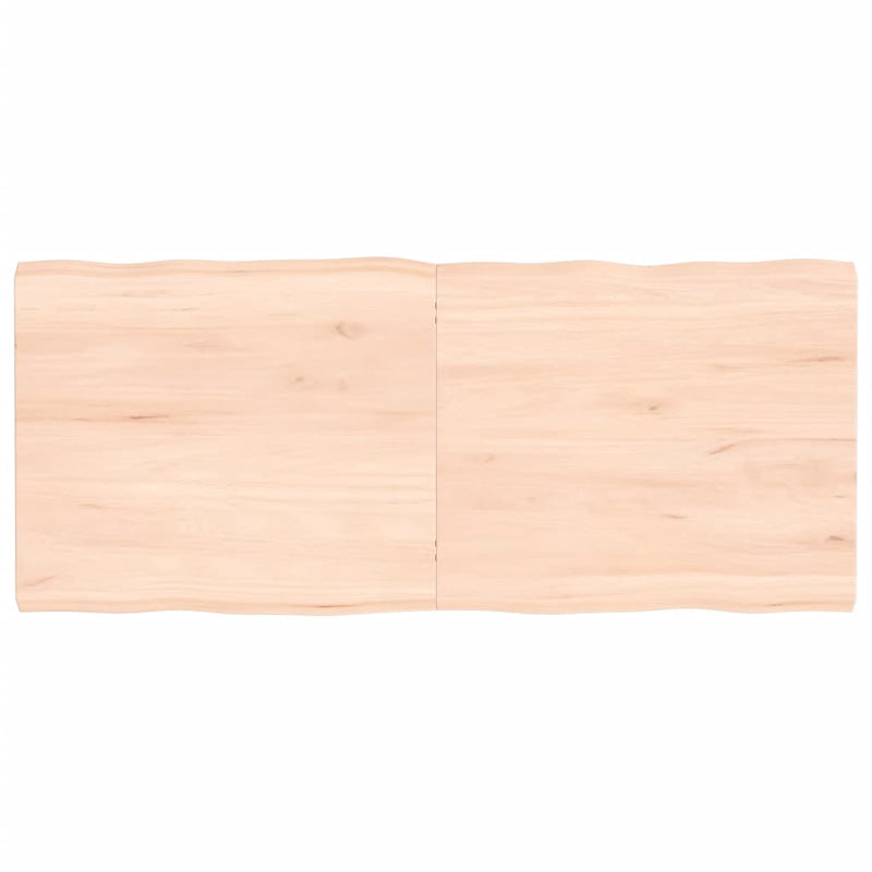 Tafelblad natuurlijke rand 140x60x4 cm massief eikenhout