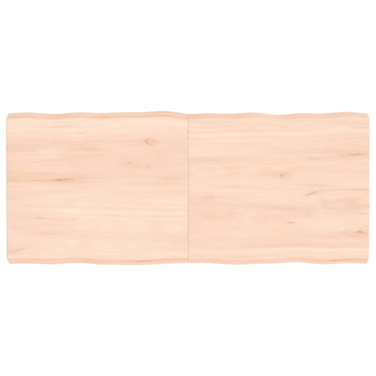 Tafelblad natuurlijke rand 140x60x6 cm massief eikenhout