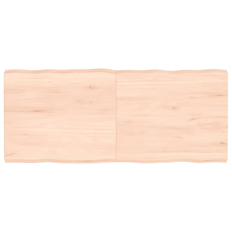 Tafelblad natuurlijke rand 140x60x6 cm massief eikenhout