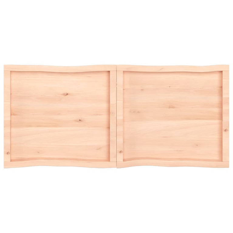 Tafelblad natuurlijke rand 140x60x6 cm massief eikenhout