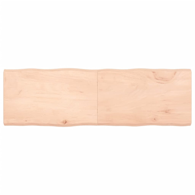 Tafelblad natuurlijke rand 160x50x6 cm massief eikenhout