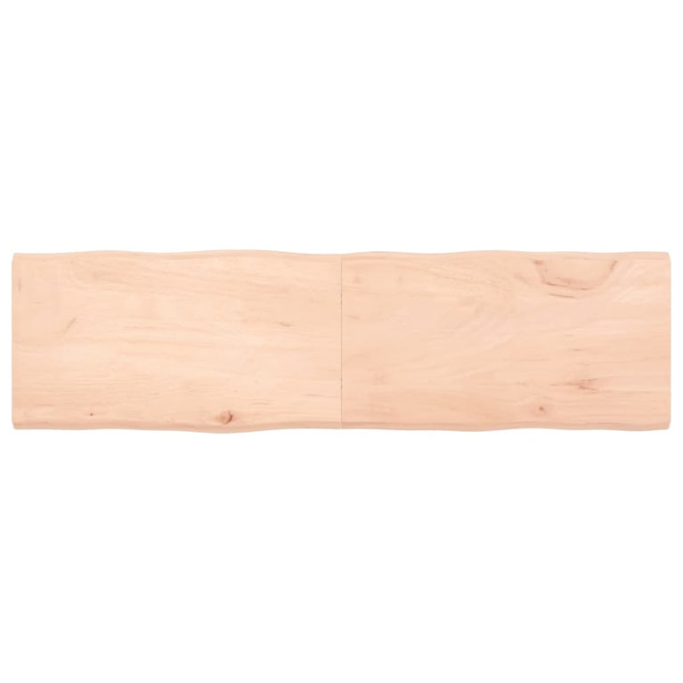 Tafelblad natuurlijke rand 180x50x4 cm massief eikenhout