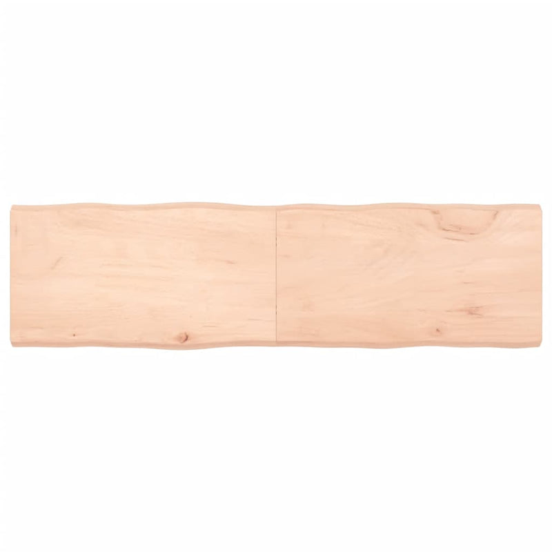 Tafelblad natuurlijke rand 180x50x6 cm massief eikenhout