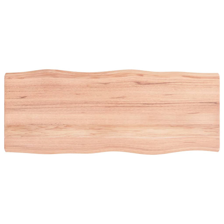 Tafelblad natuurlijke rand 100x40x4 cm eikenhout lichtbruin