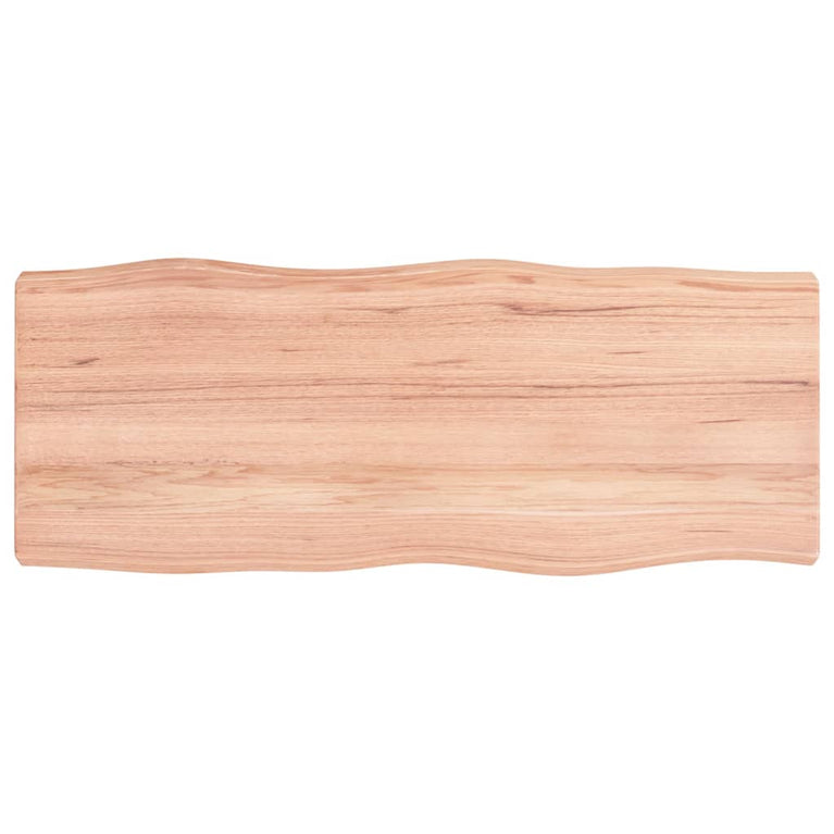 Tafelblad natuurlijke rand 100x40x6 cm eikenhout lichtbruin