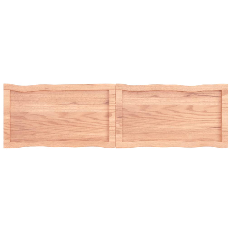 Tafelblad natuurlijke rand 140x40x6 cm eikenhout lichtbruin