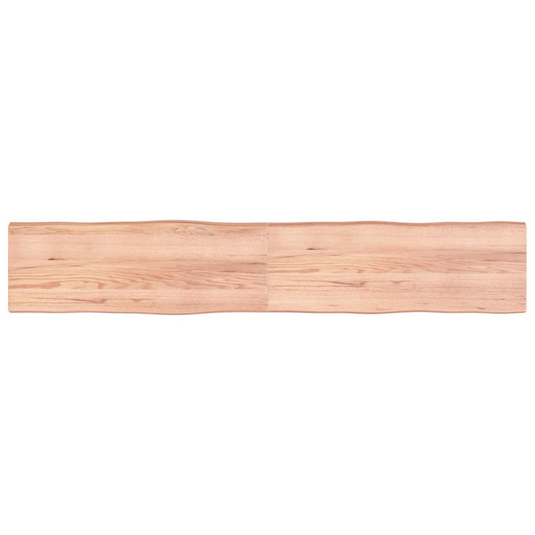 Tafelblad natuurlijke rand 220x40x6 cm eikenhout lichtbruin