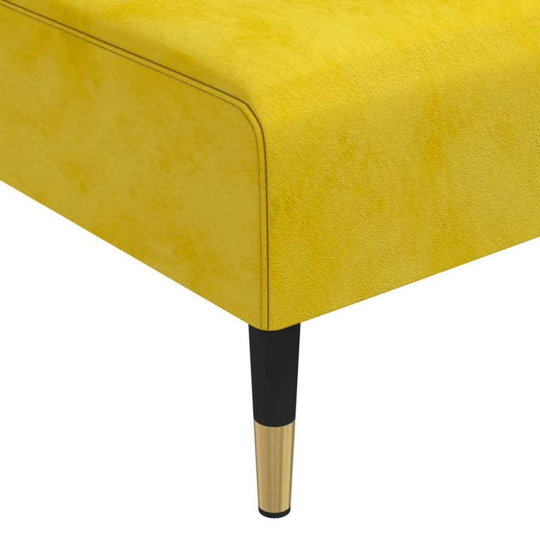 Slaapbank L-vormig 271x140x70 cm fluweel geel