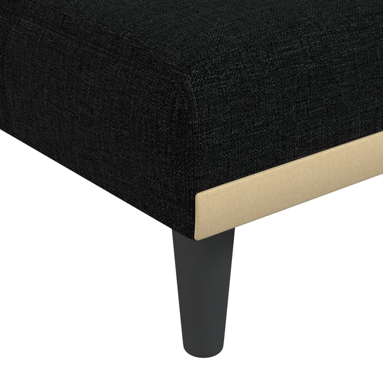 Slaapbank L-vormig 275x140x70 cm stof zwart