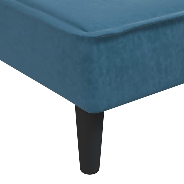 Slaapbank L-vormig 255x140x70 cm fluweel blauw