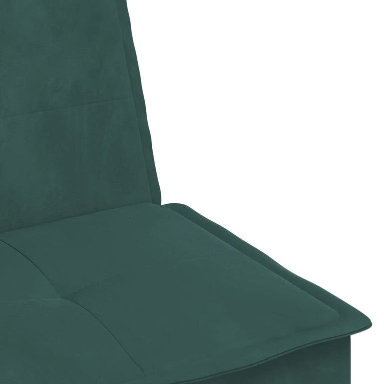 Slaapbank L-vormig 255x140x70 cm fluweel donkergroen