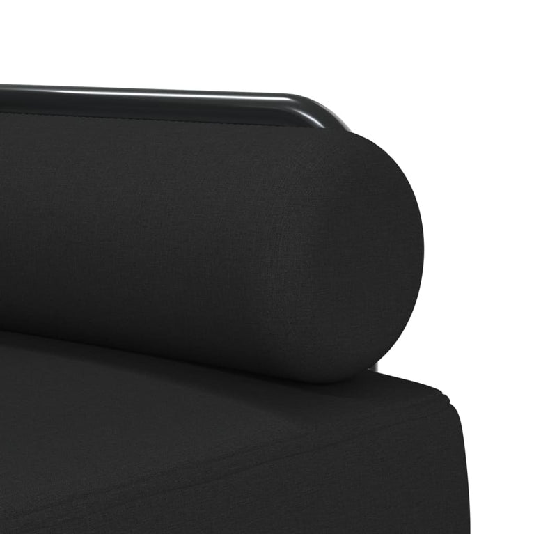 Slaapbank L-vormig 260x140x70 cm stof zwart
