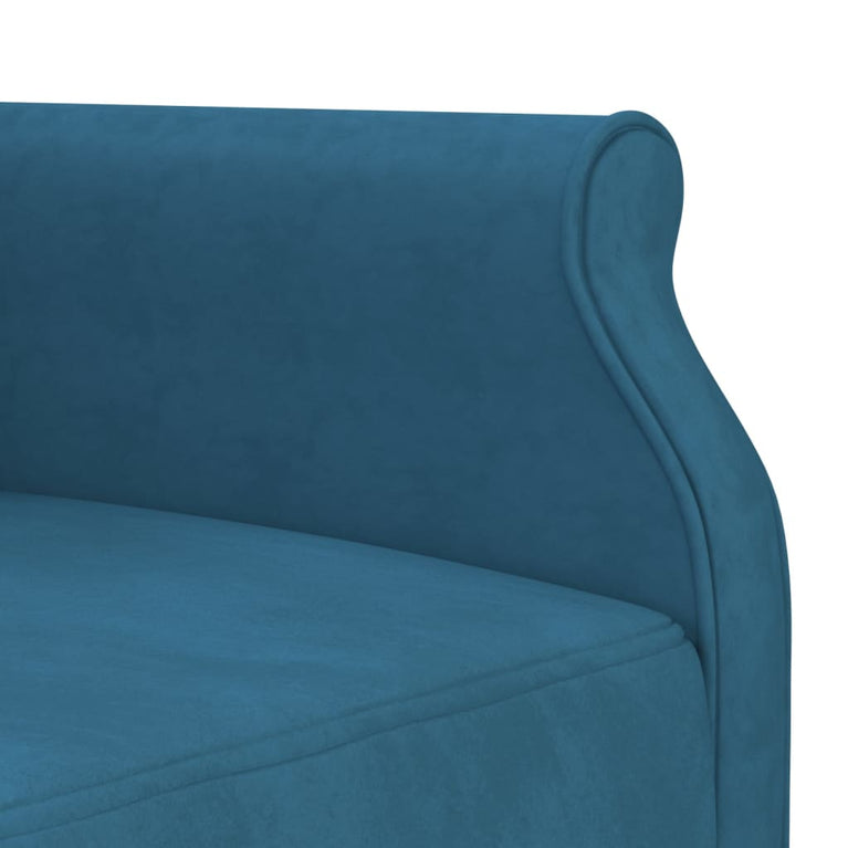 Slaapbank L-vormig 271x140x70 cm fluweel blauw