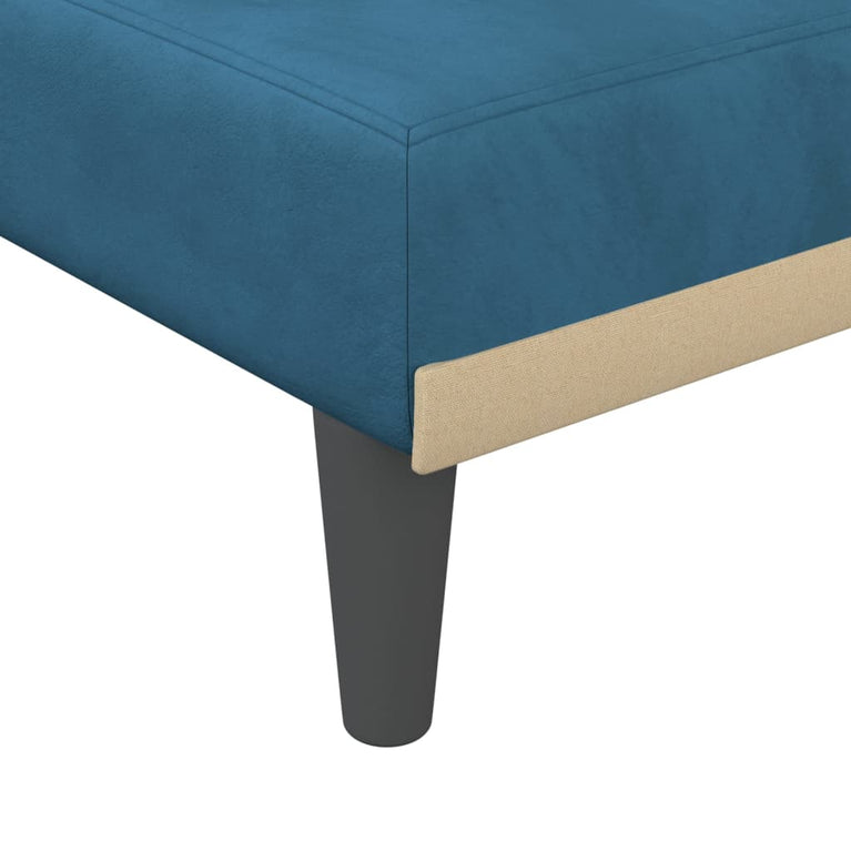 Slaapbank L-vormig 271x140x70 cm fluweel blauw