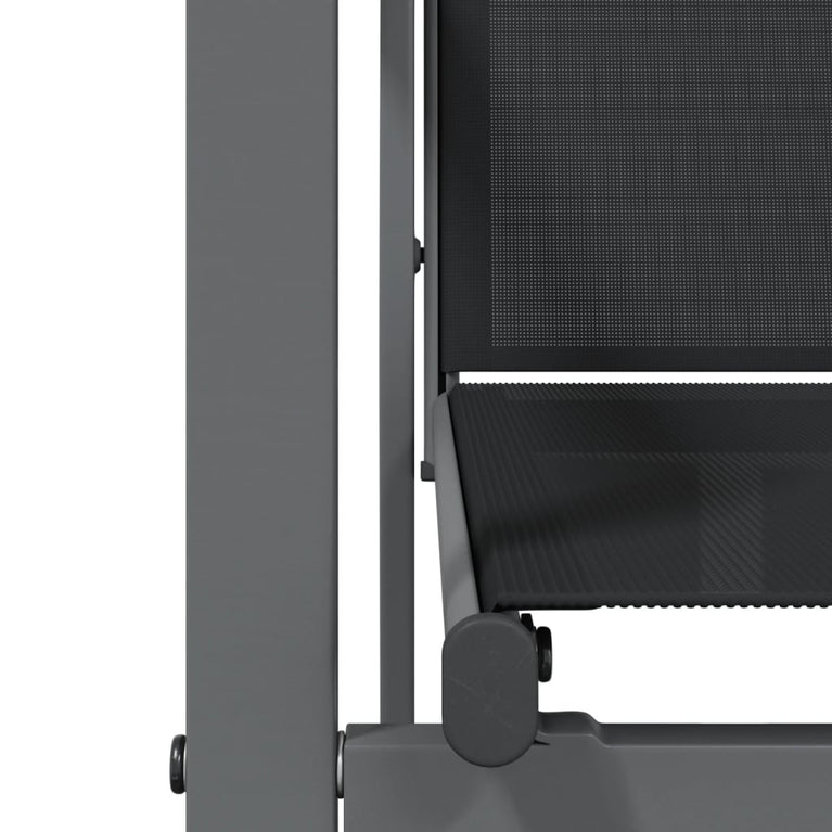 5-delige Tuinset textileen en staal zwart