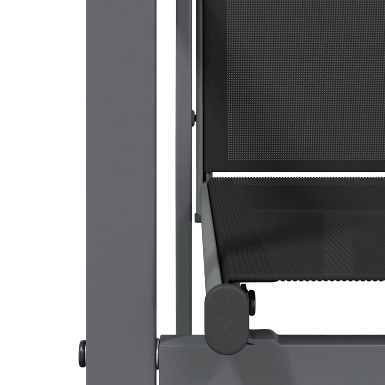 9-delige Tuinset textileen en staal zwart