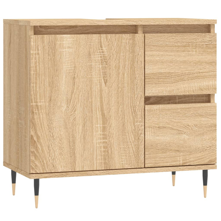 Badkamerkast 65x33x60 cm bewerkt hout sonoma eikenkleurig