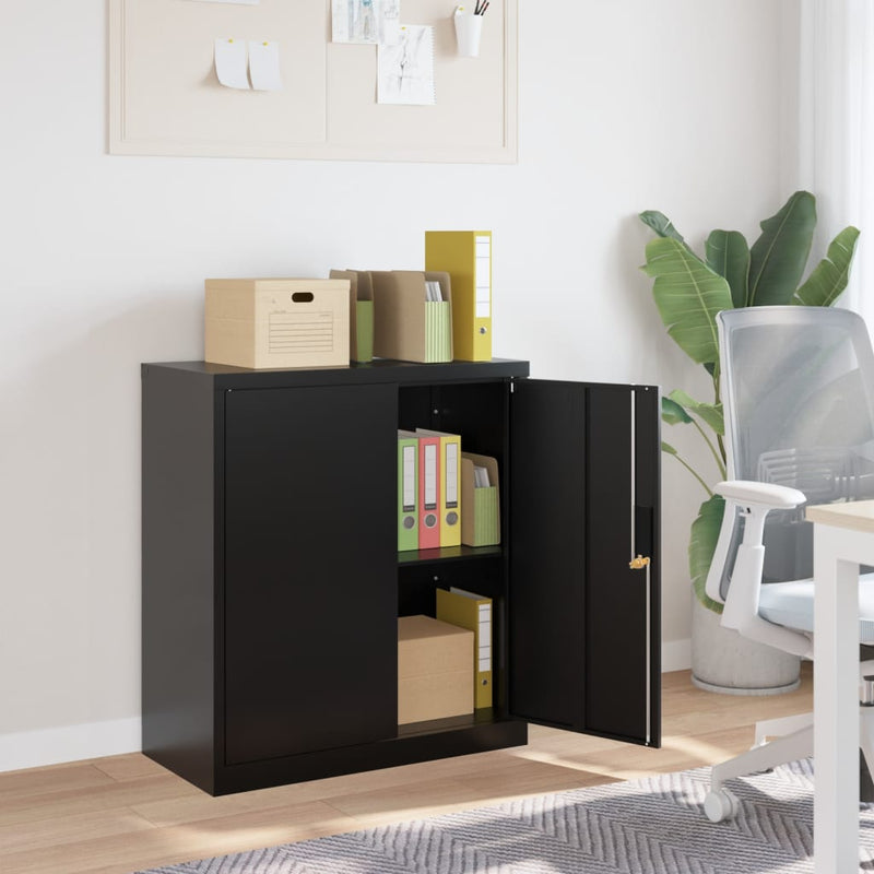 Archiefkast 79x40x90 cm staal zwart
