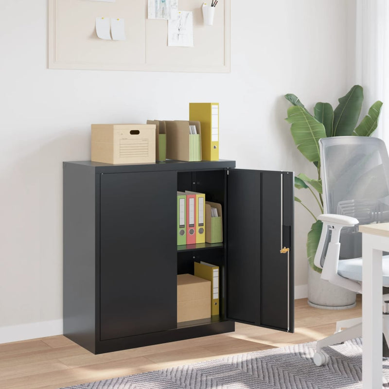 Archiefkast 79x40x90 cm staal antracietkleurig