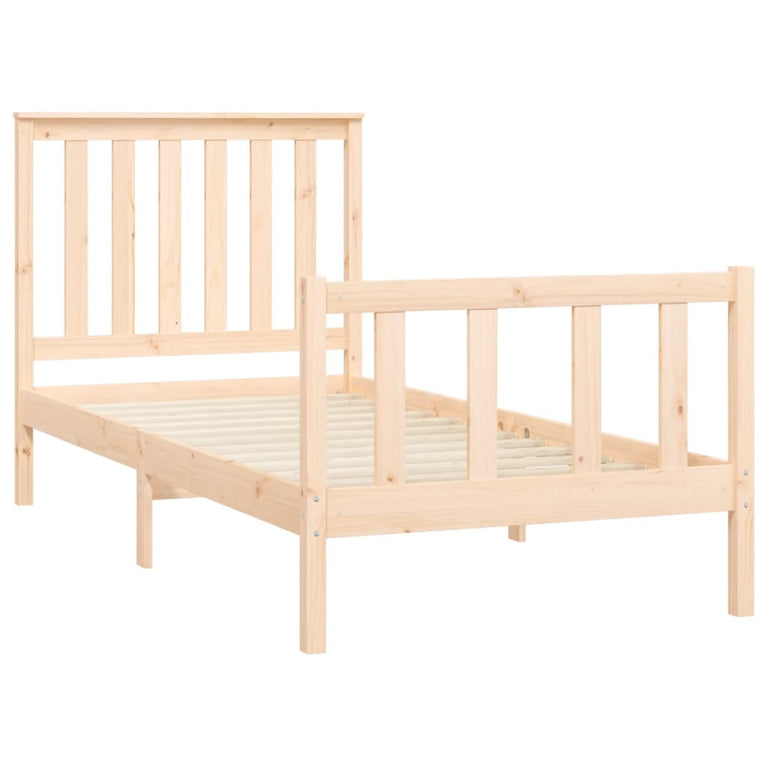 Bedframe met hoofdbord massief grenenhout 100x200 cm