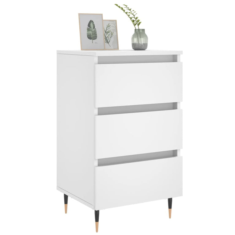 Nachtkastjes 2 st 40x35x69 cm bewerkt hout wit