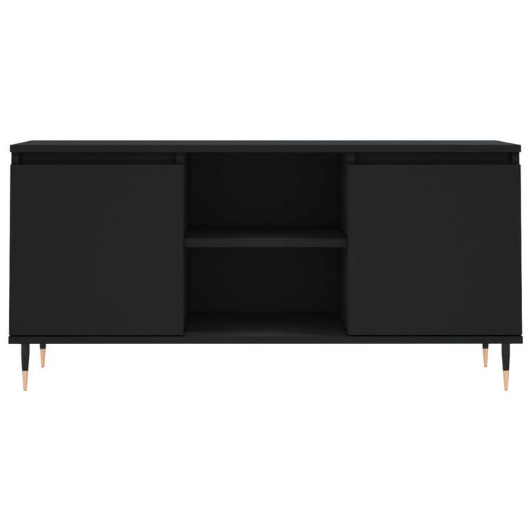 Tv-meubel 104x35x50 cm bewerkt hout zwart