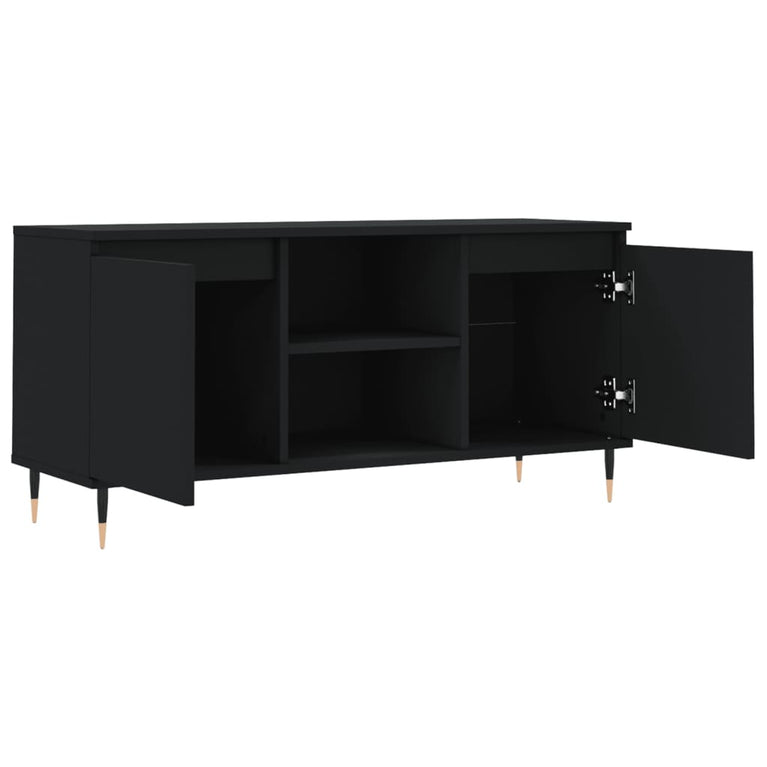 Tv-meubel 104x35x50 cm bewerkt hout zwart