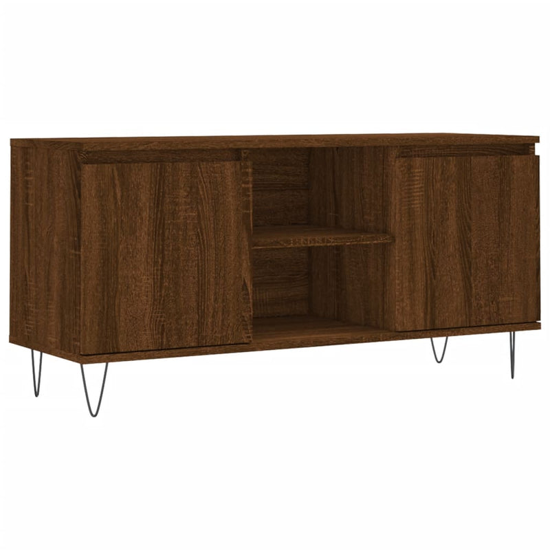 Tv-meubel 104x35x50 cm bewerkt hout bruin eikenkleur