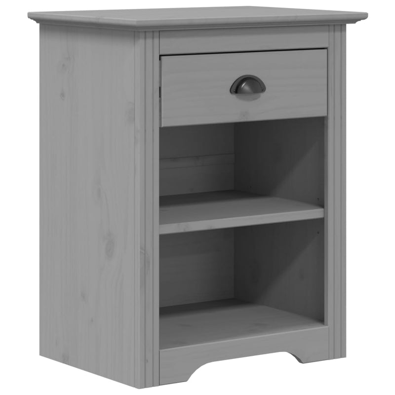 Nachtkastje BODO 53x38,5x66 cm massief grenenhout grijs