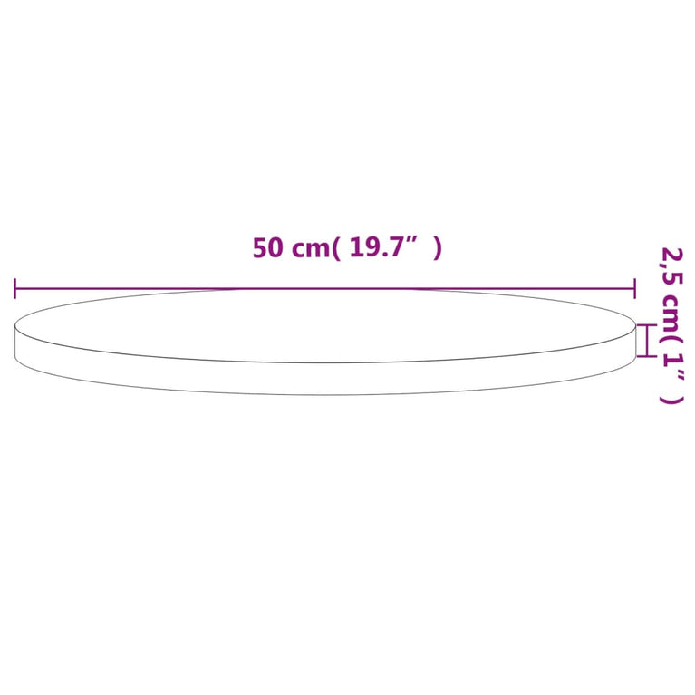 Tafelblad rond Ø50x2,5 cm massief beukenhout