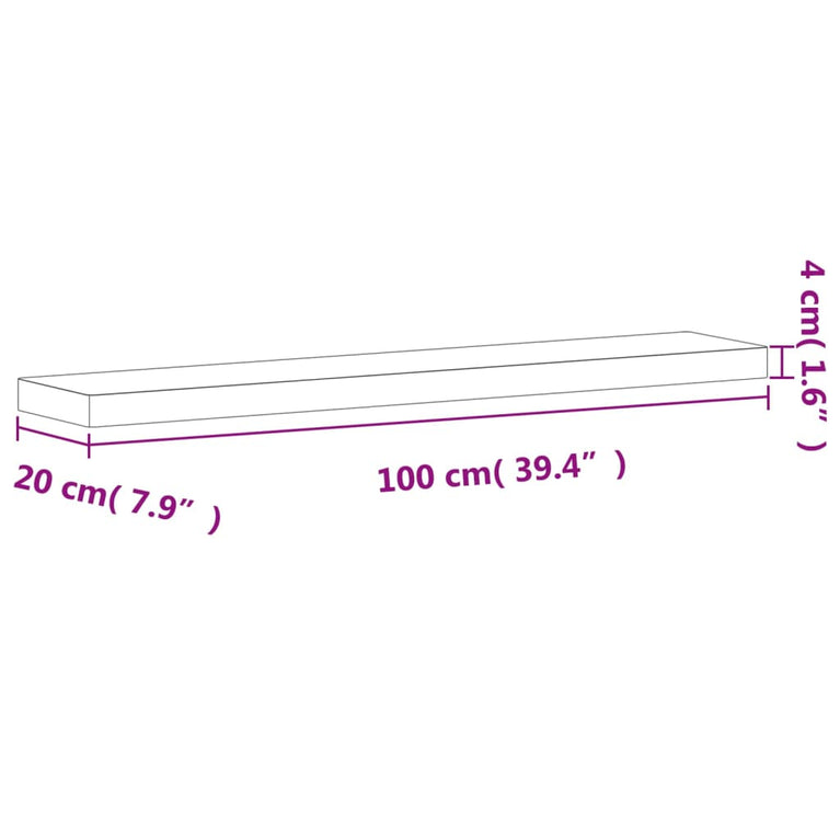 Wandschap 100x20x4 cm massief beukenhout