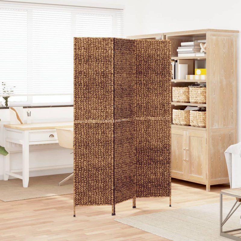 Kamerscherm met 3 panelen 122x180 cm waterhyacint bruin